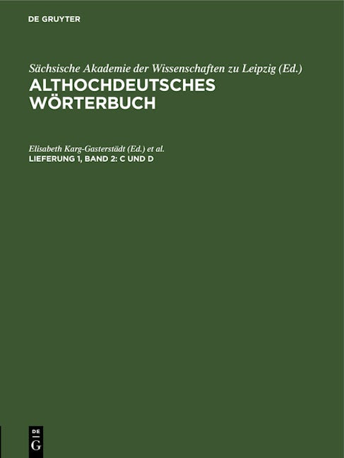 Book cover image for Band 2: C und D ISBN: 9783112587119